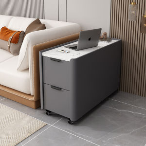 Movable Sofa Side Cabinet Accessible Luxury Fancy with Brake Wheel Gap Side Cabinet Side Cabinet Solid Wood Simplicity Modern Side Table