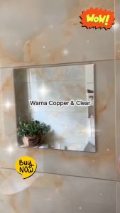 AKIRO HOME 1pc Modern Premium Square Mirror Glass Mirror Home Living Room Mirror Creative Mirror Decoration Big Size Square Mirror Glass Cermin Kaca Cermin Dinding 玻璃镜子
