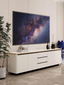 Modern Minimalist Solid Wood TV Cabinet Coffee Table Bedroom Storage Cabinet Combination Living Room New 2025 Floor Standing Rockboard