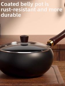 WEITAOYUN | Handmade Large Belly Iron Wok Non-Stick for Gas Stove and Induction Cooker