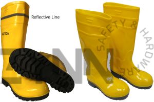 [SG STOCK] YELLOW BOOT With Steel Toe Safety Protective Waterproof PVC Contractor Rubber Rain Shoes