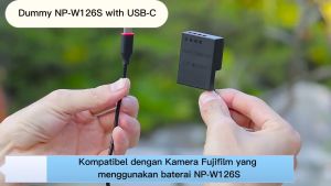 Adapter DC Coupler Baterai Dummy Fujifilm X-E4 X-T30 X-T200 X-T100 X-A7 X-A5 X-A3 X-T20 X-T10 X-T2 X-T1 NP-W126 NP-W126S Kingma