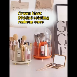 360° Rotating Transparent Makeup Brush Holder Large‑Capacity Cosmetic Organizer for Brushes Lipsticks Mothers Day Gift