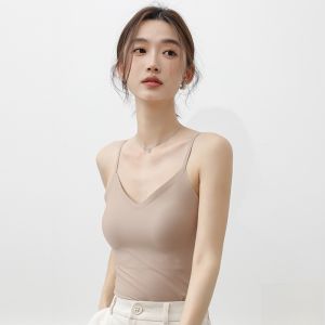 Miiow | Womens Sports Tank Top Ice Silk Breathable Summer Vest With Chest Pad Seamless Beautiful Back Comfortable Underwear MiiOW