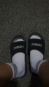 Logic - Sandal Slipper Pria Distro Font Silver