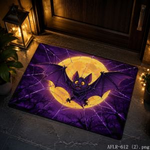 VIKAMA Gothic Bat Doormat Non Slip Washable Welcome Mat Halloween Entryway Rug Home Decor
