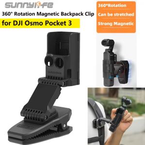Sunnylife Backpack Mount Clip for DJI OSMO Pocket 3 Magnetic Bracket 360° Rotation Camera Backpacks Shoulder Strap Clips Clamp