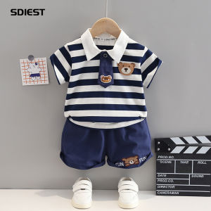 SDIEST | Thin Summer Polo Shirt Set for Little Boys