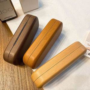 Talao Portable Glasses Case Hard Wooden Grain Spectacle Frame Box Reading Glasses Holder Case Brown/yellow/dark brown