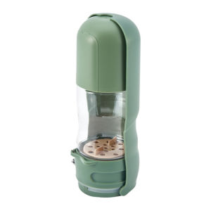 HamshMoc Portable Pet Feeder Waterer Foldable Spout Silicone Seal Segmented Storage Outdoor for Cats Dogs