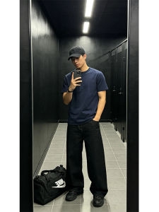 Navy Cotton Crew Neck T-Shirt 300g