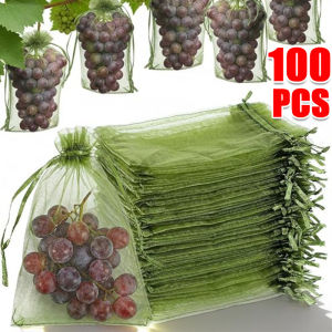 200pcs Fruit Insect Proof Bag / Pest Barrier Covers for Fruit Trees / Vegetables Fruits Protection Bag / Resuable Garden Drawstring Gauze Bags