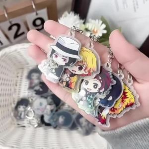 Bandai | Móc Khóa Acrylic Phiên Bản Q-Version Demon Slayer Móc Khóa Anime In Hai Mặt Có Hình Tanjiro Nezuko Zenitsu Inosuke Giyu Rengoku Đồ Trang Trí Ba Lô Túi Xách Dành Cho Fan.