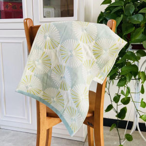 ผ้าขนหนูผ้าฝ้าย4ชั้นแบบปักลายผ้าขนหนูลายตารางนิ่มไม่ระคายเคืองผิวดูดซับน้ำได้ดีขนาด34x74ซม. ใหม่