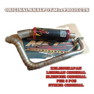 ORIGINAL KNALPOT SAMLONG M24 PROJECTS inlet 50 mm saringan full setengah dan borboran beat fi esp karbu new deluxe Scoopy fi mio m3 sporty j Vario 125/150 aerox nmax new old PCX 150 160