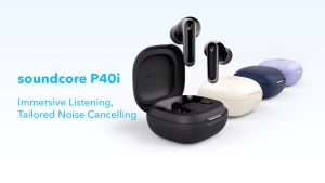 Soundcore by Anker P40i Bluetooth Earbuds A3955 | Noise Cancelling | 2-in-1 Charging Case and Phone Stand | Thumping Beats