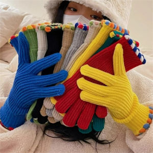 Harajuku Outdoor Womens Autumn Winter Gloves Green Elegant Warm Touchscreen Casual Long White Vintage Gloves Knitted Gloves