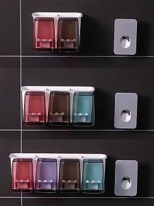 Toothbrush Holder Toothpaste Dispenser Squeezer Bathroom Accessories Cosmetic Organizer Wall Mount For Home-BR011