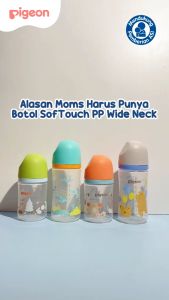 PIGEON Botol SofTouch Nursing BPP Wide Neck / Botol Susu Bayi Aneka Motif BPA Free 160ml/240ml