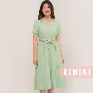 RIMINI - Dress Remaja Formal Vneck Busui Ruffle XS-XL - Foine Dress - 85760