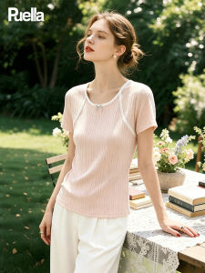 puella | Lace Insert Round Neck Short Sleeve T-Shirt