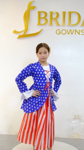 United Nation Costume for Girl Kid USA Inspired Dress with Patriotic Star and Stripe Design