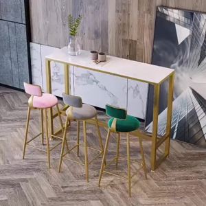 （COD）Bar Chair And high Stool Bar Can Be Lifted And Light And The Back -to -back Net  High Stool