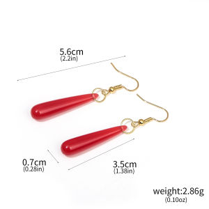 Anime Frieren Beyond Journeys End Frieren Cosplay Earrings Ear Clip Red Teardrop Drop Earrings Costume Props for Woman Men Girl
