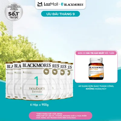 [DATE MỚI] Combo 6 Hộp Sữa Blackmores Newborn Formula số 1 (900g)