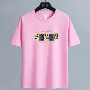 Mens Summer New Style Lormon Pure Cotton Short Sleeve T-Shirt Casual Breathable Sweat Absorbent Loose Fit Fashionable Tee