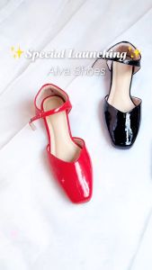 Sepatu Wanita Alva Heels Mules Elegan dengan Ankle Strap dan Bonus Aksesoris Sepatu