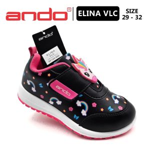 Sepatu Sekolah/Fashion Anak TK SD Perempuan – ANDO – ELINA VLC – Size 29-32 – Sneakers – Sport