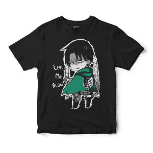 Bandai | Mens Attack on Titan Levi T-Shirt Black Cotton Short Sleeve Anime Graphic Casual Tee for Daily Streetwear Otaku Campus Home