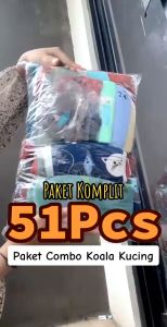 51pcs Paket Perlengkapan Baju dan Celana Combo Mix Koala Kucing Baru Lahir 3-6 dan 6-12 bulan SNI Promo 8.8