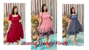 JENNIE MIDI DRESS / with 2 side pocket / medium to 2XL / pede din maternity / cotton spandex / trendy stylish dress / garterized puffed sleeve /casual dress/ office dress
