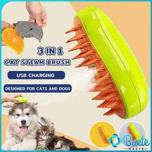 3 in 1 Cat Steam Brush: A Multi-Function Pet Grooming Tool