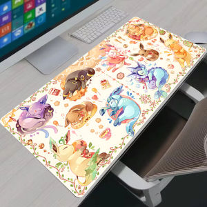 Bandai | Mouse Pad Kawaii Eevee PC Accessories Gamer Cabinet Mousepad Anime P-pokemon Keyboard Rug Laptop Gaming Rubber Desk Mat