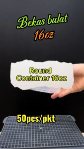 Disposable Microwaveable Round Food Container with Lid 16oz (50set/pkt) Bekas Plastik Makanan Bulat