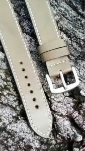 Tali Jam Tangan Kulit Sapi Custom Grafir Logo Warna Army TJ18223 Bargaransi