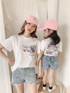 Fried Street Parent-Child Clothes New Summer New Arrival Short-Sleeved T-shirt Mother-Child Mother-Daughter Matching Outfit Family Three-Mouth Four-Mouth Online Red Foreign Style