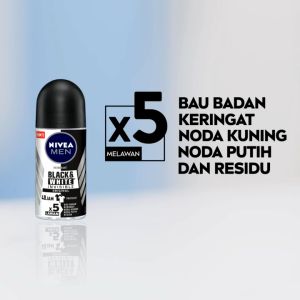 Nivea Men Roll On Deodorant Black & White Invisible Original 50ML Deodorant Pria