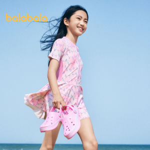 Áo tắm nữ balabala Áo tắm trẻ em bảo vệ khỏi ánh mặt trời Áo tắm một mảnh vừa và nhỏ in chữ cái trẻ em xu hướng dễ thương dễ thương