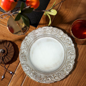 Antique Charger Plates Set of 6 13inch Round Decorative Plate Perfect for Special Dinner at Home