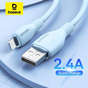 BASEUS | Baseus TPE 2.4A Fast Charging USB Cable for iPhone 14 13 Pro Max Xs Xr X 8 Plus Cable for iPhone iPad Air Mini 4 Charger Cable