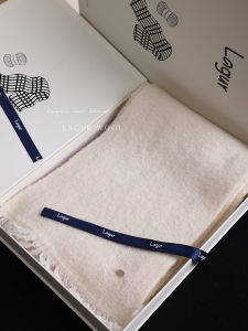 Thickened Wool Blend Scarf Swan Texture Warmth Pure Color High-End Feelings Korean Style Winter Accessories for Couples