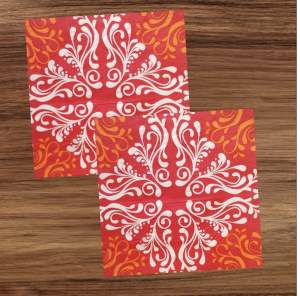Party Dinner Napkin Serviette Disposable Paper Tissue - Colour Graphic Red White Batik [NSP122]