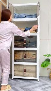 กล่องเก็บของพับได้อเนกประสงค์ กล่องใส่ของ พลาสติกพับได้ หน้าบานเปิด-ปิดแบบแม่เหล็ก ง่ายและสะดวก