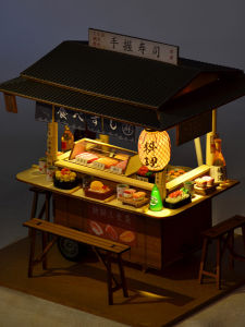 DIY Mini House Japanese Style Ramen Sushi Restaurant Scene Model 3D Puzzle Assembly Handmade Gift Wooden Building Model