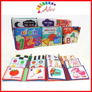 Sách vải song ngữ cho bé sơ sinh phát triển đa giác quan nhiều chủ đề PipoVietnam