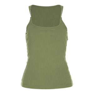 Slim Fit Solid Color Camisole Top Womens Tank Top Vest Pure Color Fitted Bustier Summer Commute Regular Length